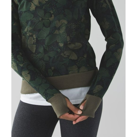 LuluLemon Butterfly Cameo Sweatshirt Pullover Terry Oversized Gym Rare Sweater - Picture 2 of 7
